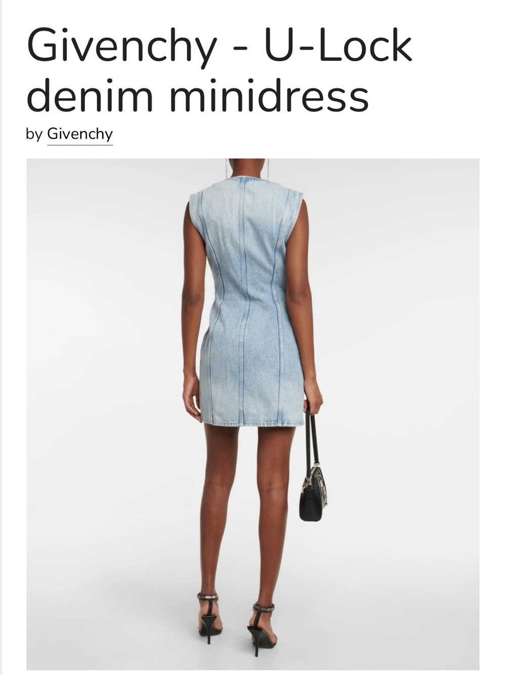 Givenchy Light Blue Washed Denim Wrap-Style Dress - Picture 4 of 9